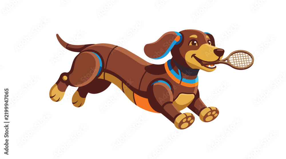 Obraz premium Robotic dachshund leaping with r… 202608311148 2