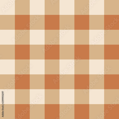 Terracotta Brown and Beige Gingham Checkered Seamless Pattern, Vintage Rust Plaid Buffalo Check Texture, Minimalist Warm Tablecloth Background for Autumn, Thanksgiving, Fabric, Wallpaper, and Scrapboo