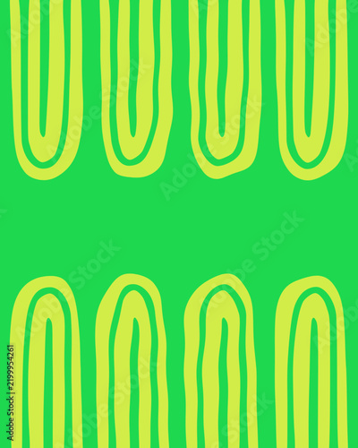 Vibrant Lime Green Abstract Doodle Arch Line Pattern Background