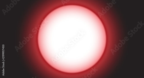 Abstract glowing red circle vector background with neon sphere and radial light for cover design illustration.