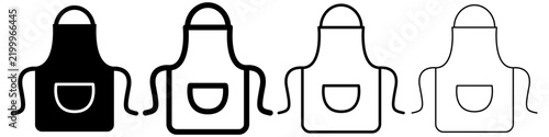 Apron mixed style vector icon set for chef and cooking