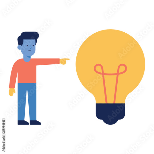 man with bulb idea
