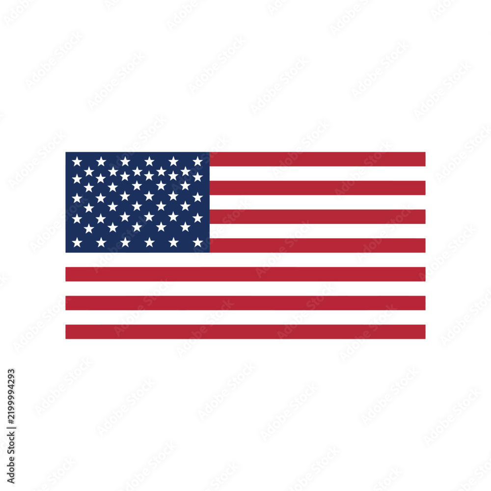 Obraz premium United States flag with red and white stripes and white stars on a blue field as a vector illustration
