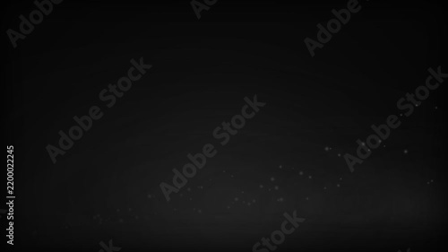 Dark background with subtle glowing dust particles and magical glittering stars floating in the night