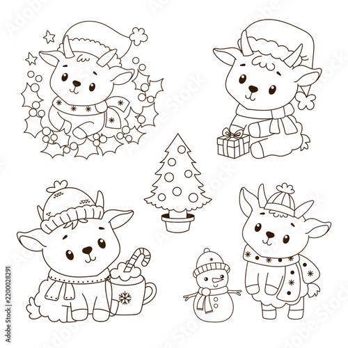 Line art illustrations for children