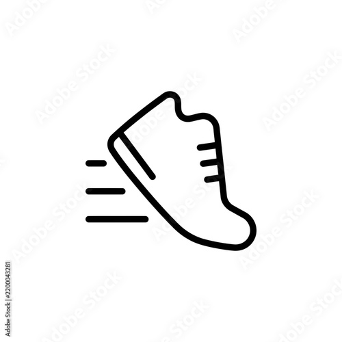 Fast running shoe icon representing sports and exercise with exercise training footwear movement lifestyle
