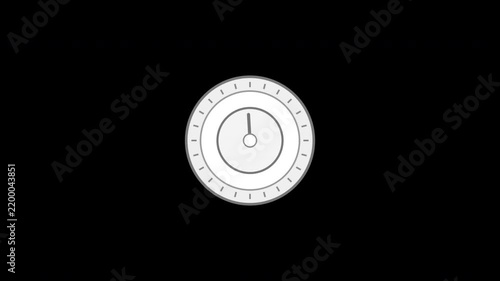 Six white minimalist gauges with rotating needles on black