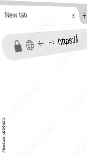 Browser window focuses secure HTTPS address lock copy space. internet privacy, domain security, trusted websites, encryption, authentication, web development, digital safety, protected online services