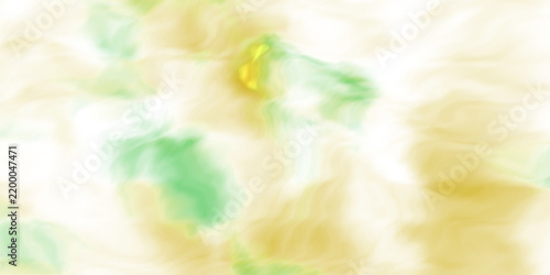 Abstract green and golden fluid smoke waves creating an atmospheric luminous background