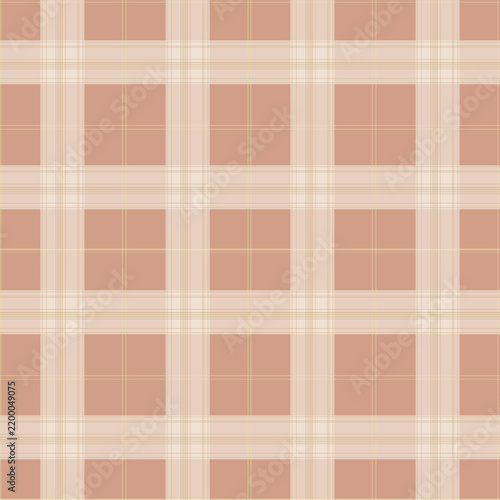 Pastel nude brown and cream plaid seamless pattern background