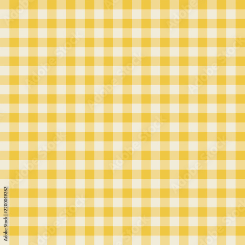  Pastel yellow and cream beige gingham seamless pattern background