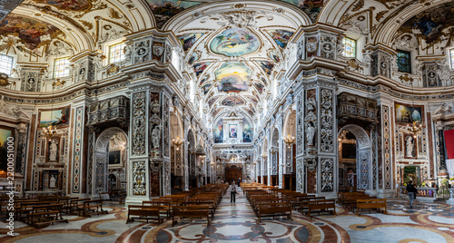 Quadro su tela Church of the Gesù and Casa Profesa in Palermo,  central naveSicilian Baroque, h