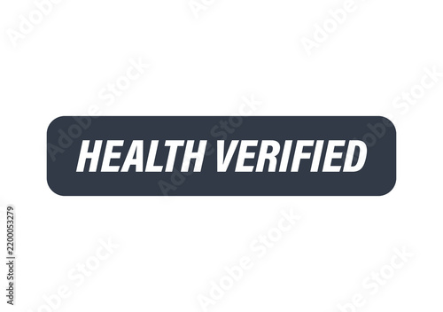 Health verified badge isolated on background