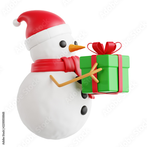 Foto snowman with gift
