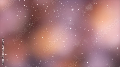 Abstract golden bokeh background with glowing lights and falling snow. Perfect for Christmas, New Year, winter holiday designs, wallpapers, banners and seasonal projects.