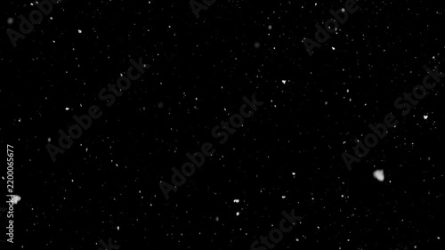 falling snow on the black sky with stars backgrounds