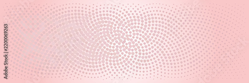 Abstract halftone pattern with circular dots in pink and white gradient