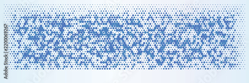 Abstract blue halftone pattern background with geometric dot texture