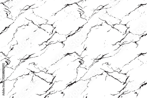 Seamless Black and White Marble Vein Texture Pattern