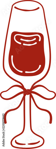 aesthetic wine glass with ribbon