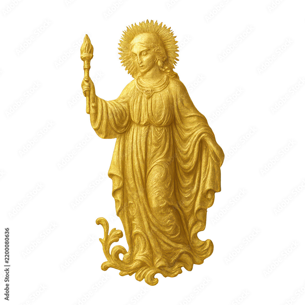 Fototapeta premium PNG Golden angelic figure sculpture