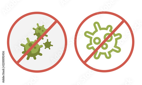 Stop Germs and Bacteria Symbols