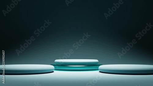 3d rendering animation of elegant podium platform for product showcase and advertising