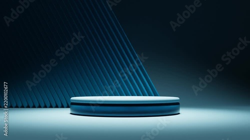 3d rendering animation of modern minimalist podium presentation platform for product advertising