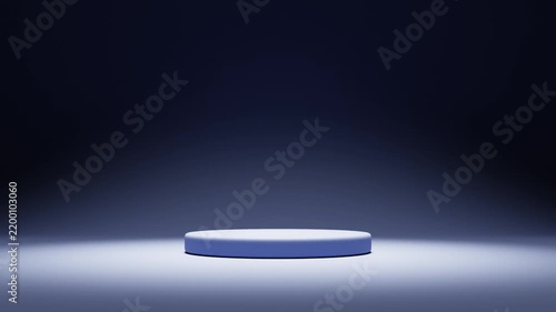 3d rendering animation of minimalist podium presentation platform for product advertising