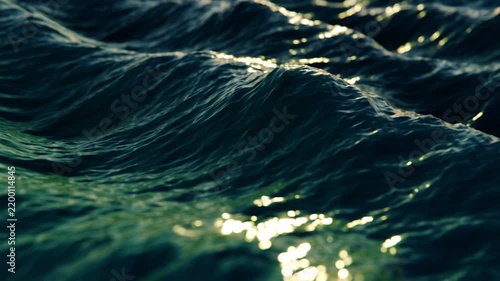 Ocean Waves Water Storm Winter Surface Dark Ripple Seamless Loop 3D Animation