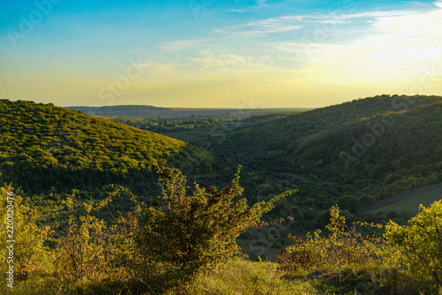 Beautiful rolling hills in autumn light