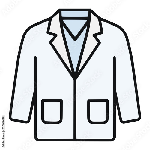 doctor lab coat uniform flat color vector illustration template design