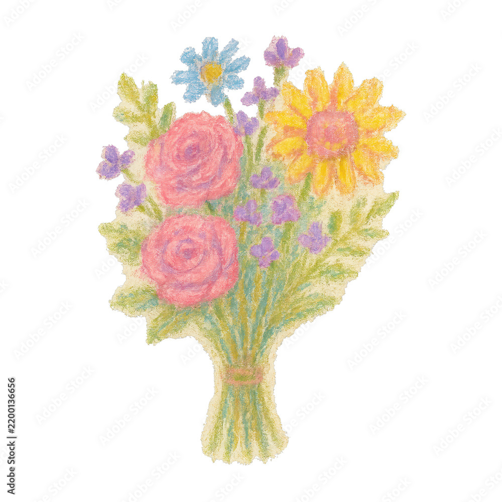 Obraz premium PNG Colorful hand-drawn floral bouquet