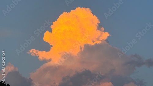 Photography Large Orange Cloud Formation in the Sky