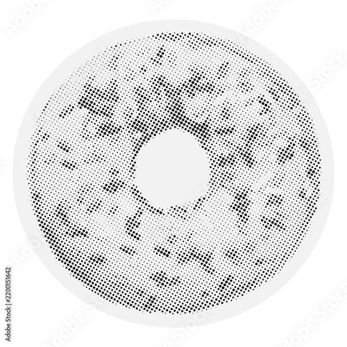 Halftone Style Cutout Donut Illustration