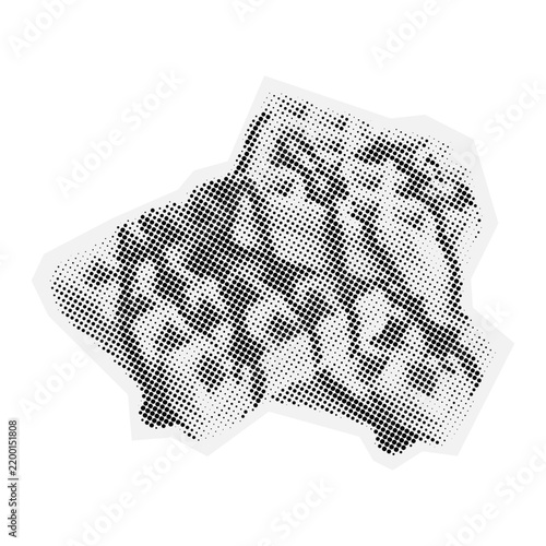 Halftone Cutout Waffle Illustration