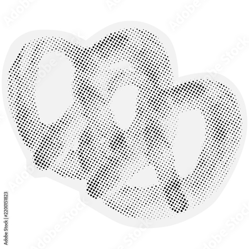 Halftone Cutout Pretzel Illustration