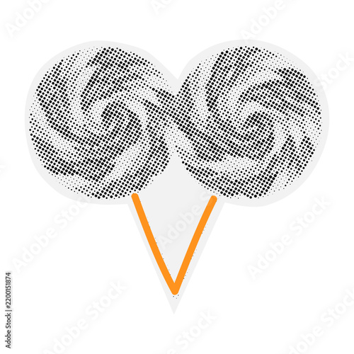 Halftone Cutout Lollipop Illustration