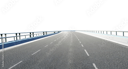 3d rendering of empty highway bridge overpass with transparent background