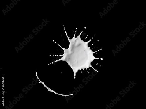 White circular splash against dark background, dairy, splash