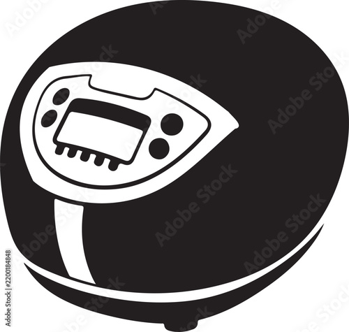 Modern Electric Multi Cooker Kitchen Appliance Silhouette Vector Graphic Design Element