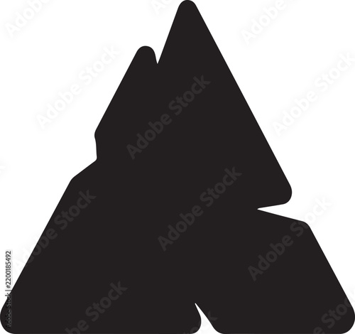 Abstract Mountain Peak Silhouette Vector Icon Graphic for Minimalist Outdoor Logo Branding Design