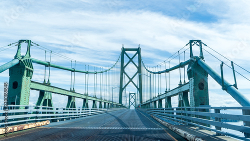 Roadway approaching the Ogdensburg Prescott suspension bridge
