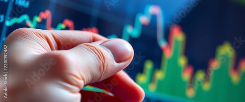 Close-up of a hand gently grasping a line graph,  progress,  concept