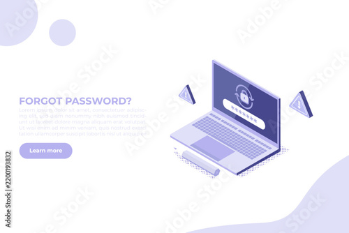 Password reset concept illustration for website and mobile app, suitable for landing page, user interface, onboarding screen, editorial design, flyer, and web banner.