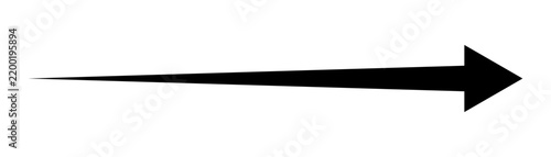 Black Tapered Arrow Pointing Right Symbolizing Direction Progress Movement And Forward Navigation.
