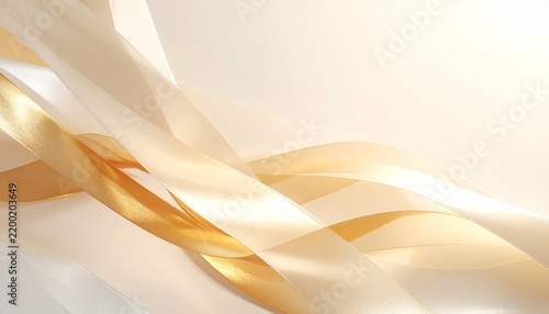 Luxury minimalist abstract background with translucent champagne gold and warm ivory geometric layers