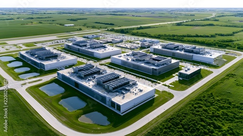 New AI data center campus with cooling infrastructure