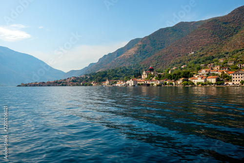 Wide panoramic landscape of the Bay of Kotor (Boka Kotorska)