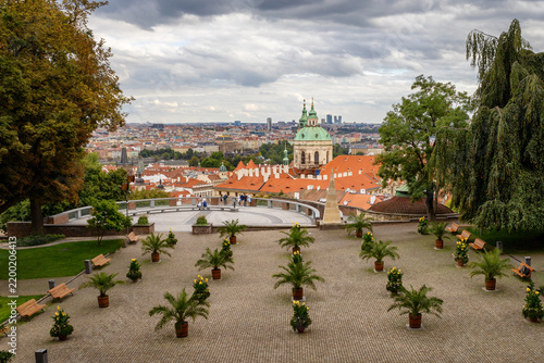 Prague Castle Garden Terrace with View of Lesser Town and St. Nicholas Church